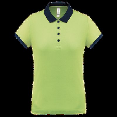 Polo piqué mujer Lime / Sporty Navy L
