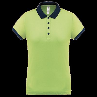 Polo piqué mujer Lime / Sporty Navy Xl