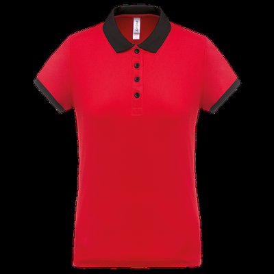 Polo piqué mujer Red / Black M