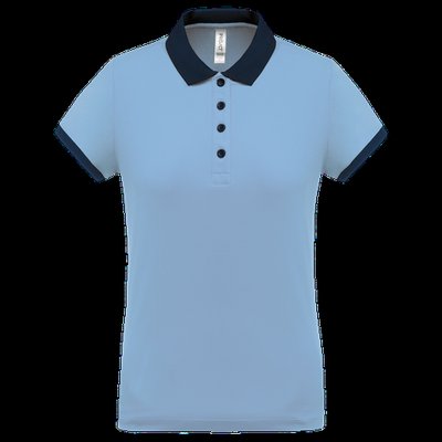 Polo piqué mujer Sky Blue / Sporty Navy Xxl