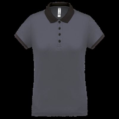 Polo piqué mujer Sporty Grey / Black Xl