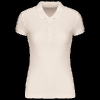 Polo piqué orgánico mujer ajustado Cream XS