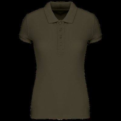 Polo piqué orgánico mujer ajustado Mossy Green L