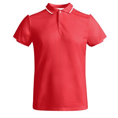 Polo Poliéster Reciclado Antibacteriano Rojo/Blanco 16