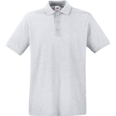 Polo Premium 100% algodón piqué Heather Grey S