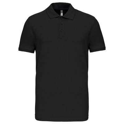 Polo de punto piqué manga corta Black XXL