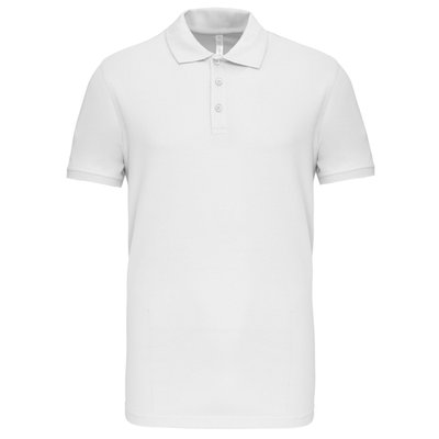 Polo de punto piqué manga corta White 3XL