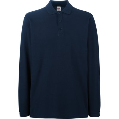 Polo punto piqué manga larga Deep Navy XXL