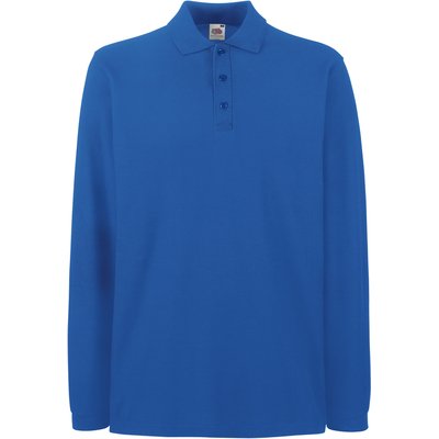 Polo punto piqué manga larga Royal Blue 3XL
