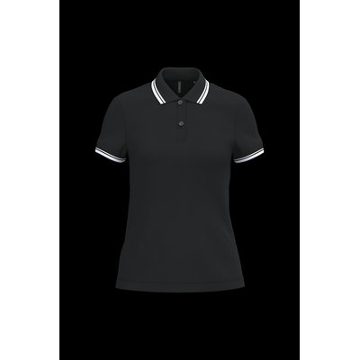 Polo a rayas mujer manga corta Black / White S