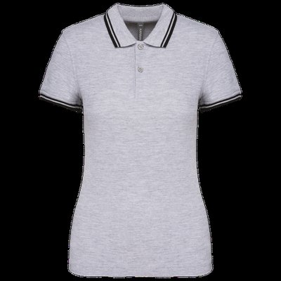 Polo a rayas mujer manga corta Oxford Grey / Black XS