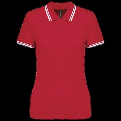 Polo a rayas mujer manga corta Red / White S