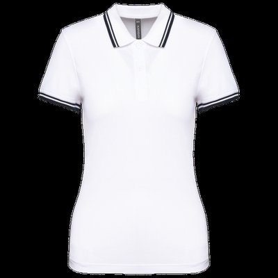 Polo a rayas mujer manga corta White / Navy XXL
