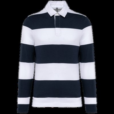Polo a rayas unisex Manga Larga Navy / White Stripes L