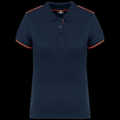Polo ropa profesional mujer Navy / Fluorescent Orange 3Xl