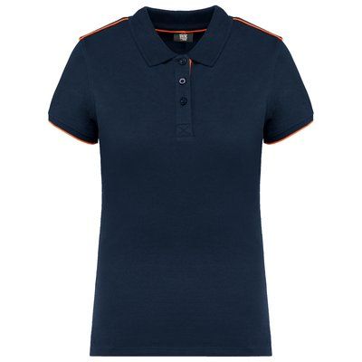 Polo ropa profesional mujer Navy / Fluorescent Orange XXL