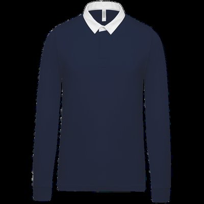 Polo Rugby 100% Algodón Peinado Navy / White M