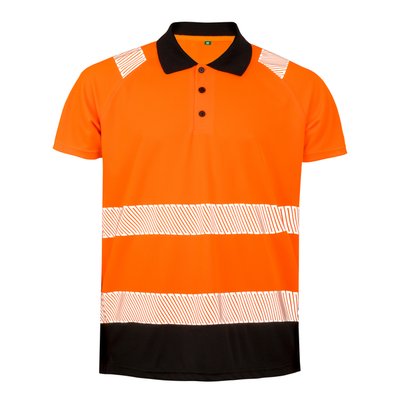 Polo de seguridad reciclado Orange / Black Xxl/3Xl