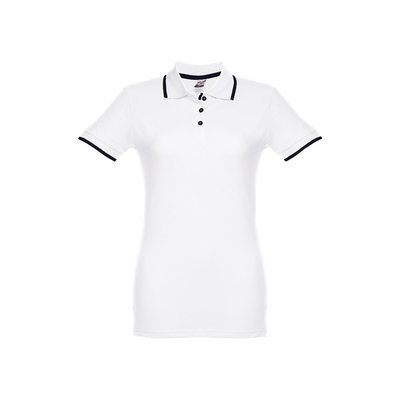 Polo slim fit mujer bicolor Blanco L