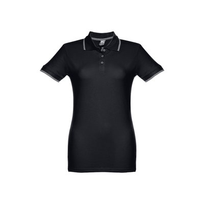 Polo slim fit para mujer Negro M