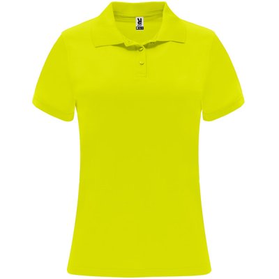 Polo técnico de manga corta para mujer Amarillo Fluor 2XL