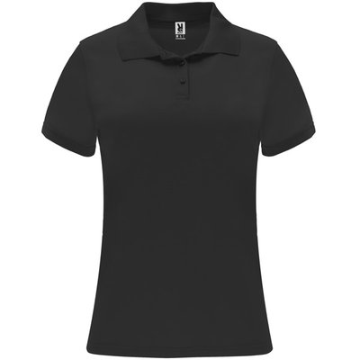 Polo técnico de manga corta para mujer Negro 2XL