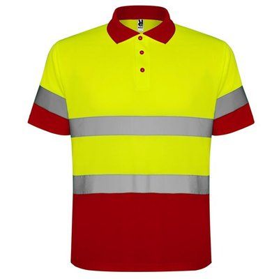 Polo Técnico Reflectante Anti Enganches ROJO LABORAL/AMARILLO FLÚOR S