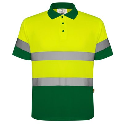 Polo Técnico Reflectante Anti Enganches Verde Jardín/Amarillo Flúor L