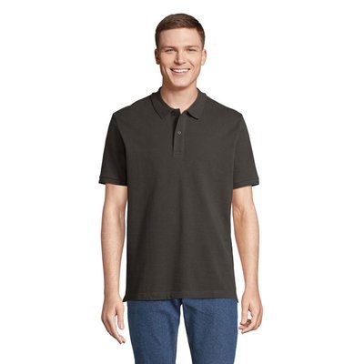 Polo Unisex de Algodón Orgánico Gris Carbón XXL