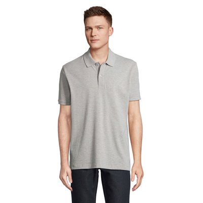 Polo Unisex de Algodón Orgánico Gris Melange 2 Xs