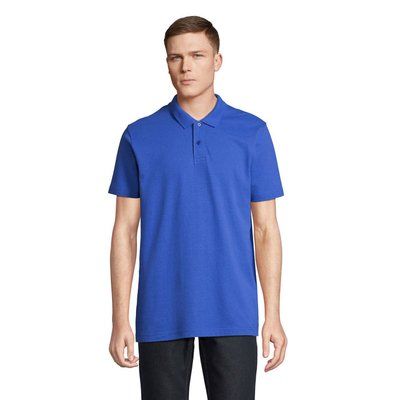 Polo unisex de algodón peinado Azul Royal S