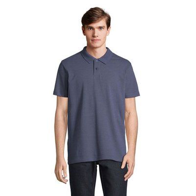 Polo unisex de algodón peinado Denim L