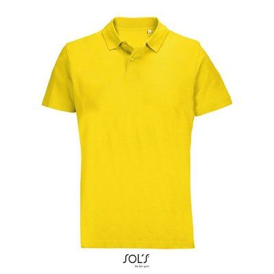 Polo unisex de algodón peinado Dorado M