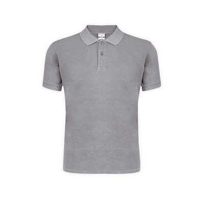Polo Unisex de Algodón Peinado con Efecto Gri M