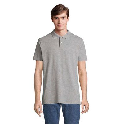 Polo unisex de algodón peinado Gris Melange 2 4Xl