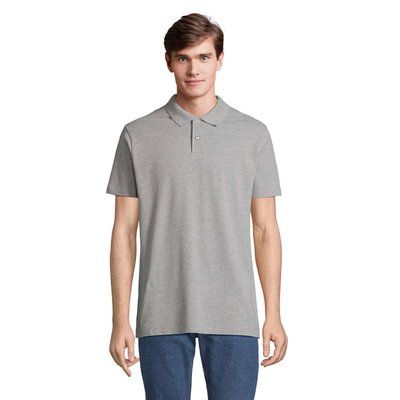 Polo unisex de algodón peinado Gris Melange 2 Xl