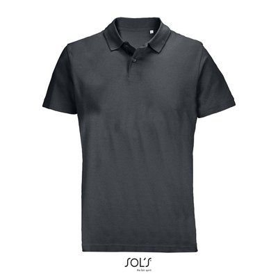 Polo unisex de algodón peinado Gris Ratón L