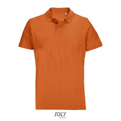 Polo unisex de algodón peinado Naranja M