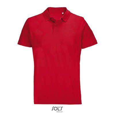 Polo unisex de algodón peinado Rojo S