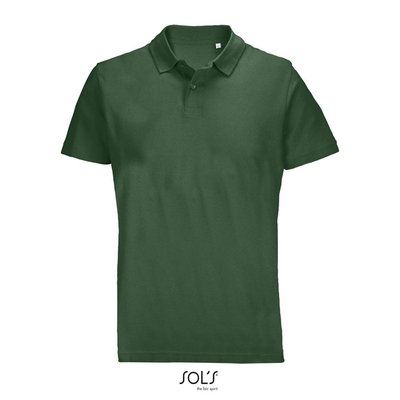 Polo unisex de algodón peinado Verde Botella Oscuro L