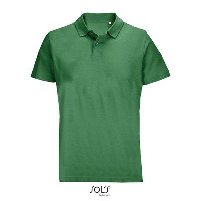 Polo unisex de algodón peinado Verde S