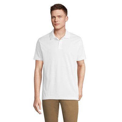 Polo unisex deportivo de poliéster reciclado Blanco M