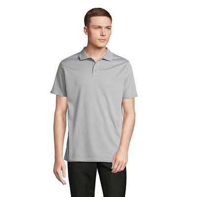 Polo unisex deportivo de poliéster reciclado Gris Puro M