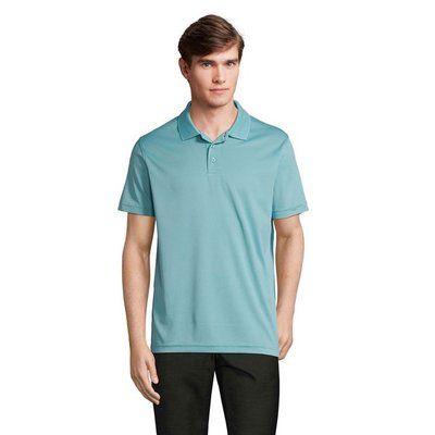 Polo unisex deportivo de poliéster reciclado Pool Blue Xxl