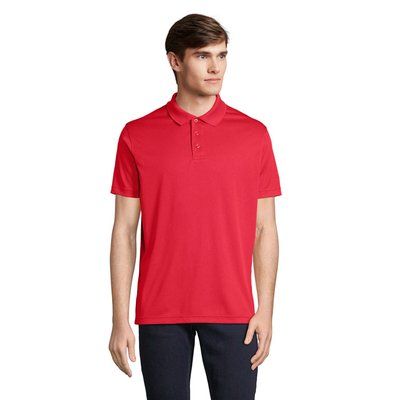 Polo unisex deportivo de poliéster reciclado Rojo S
