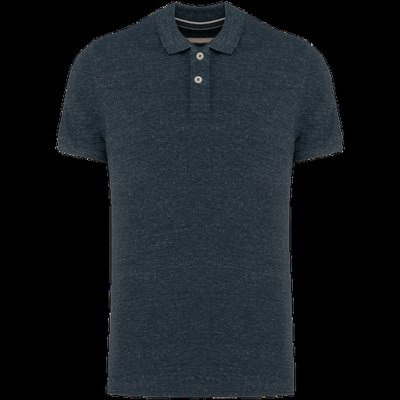 Polo vintage algodón manga corta hombre Night Blue Heather 3XL