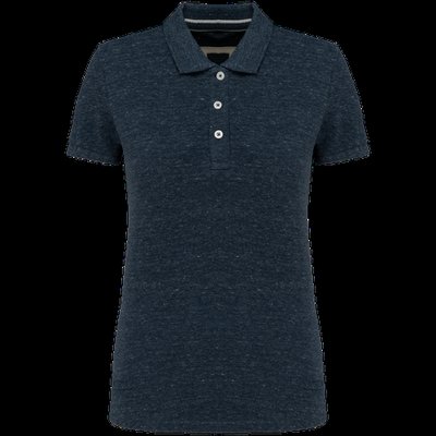 Polo vintage manga corta mujer Night Blue Heather XL