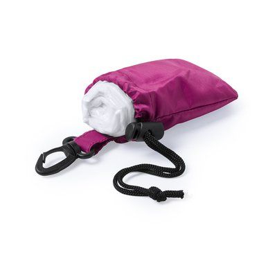 Poncho translucido para adulto con funda de poliester Fucsi