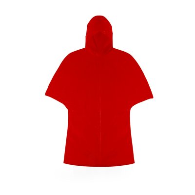 Poncho Unisex Resistente con corchetes laterales y funda. Roj