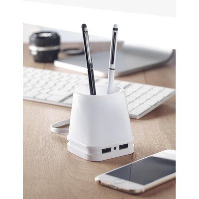 Portabolis con hub USB Blanco